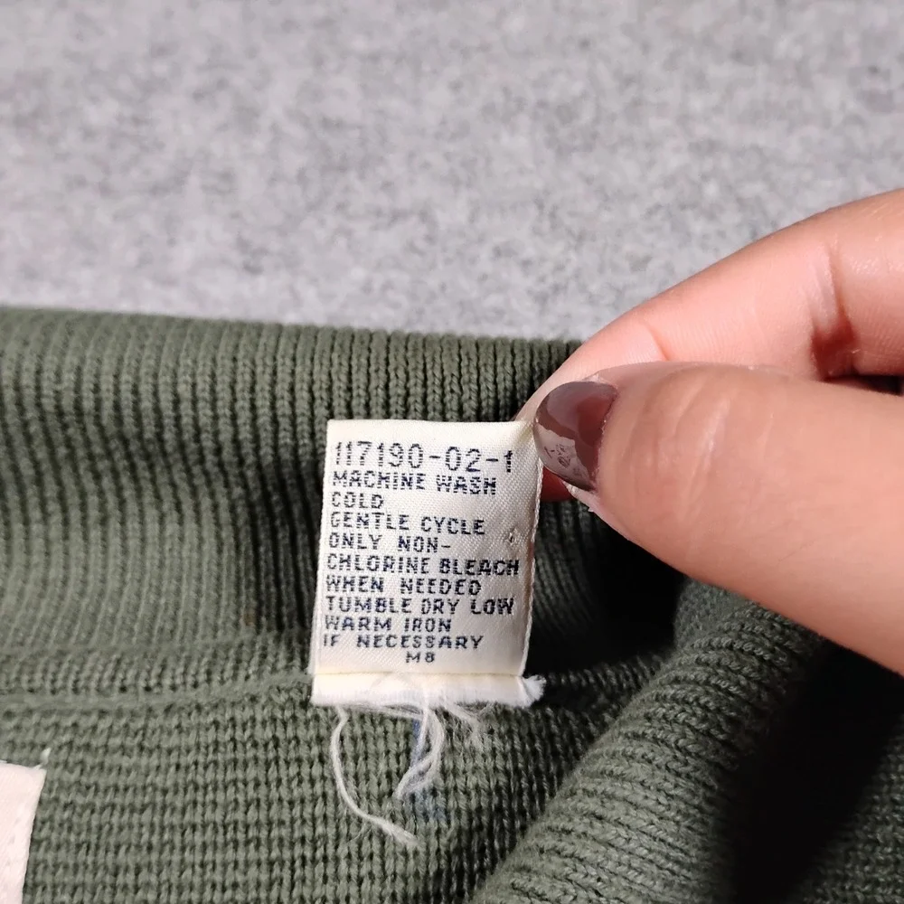 Vintage GAP Men's Large Olive Green Full Zip Cotton Sweater Jacket
